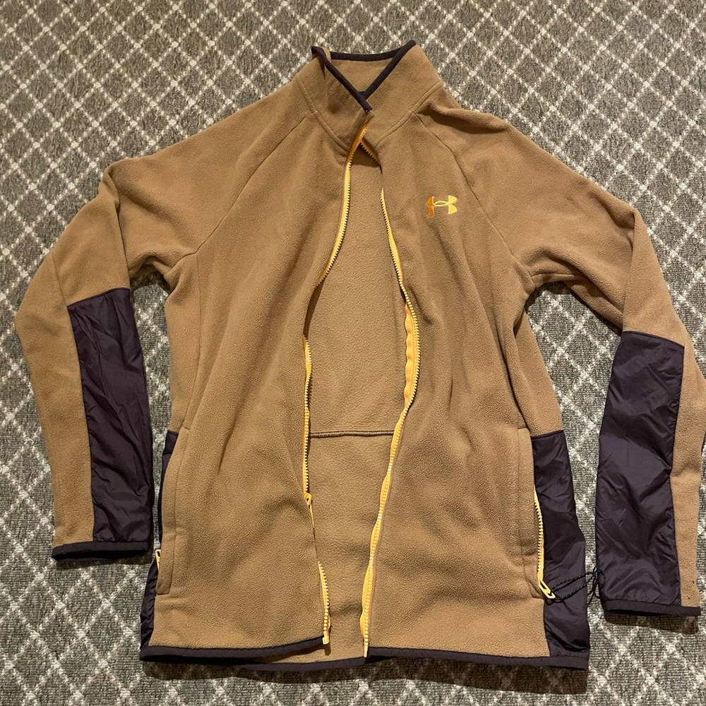 Under Armour Tan and Yellow Fleece Jacket